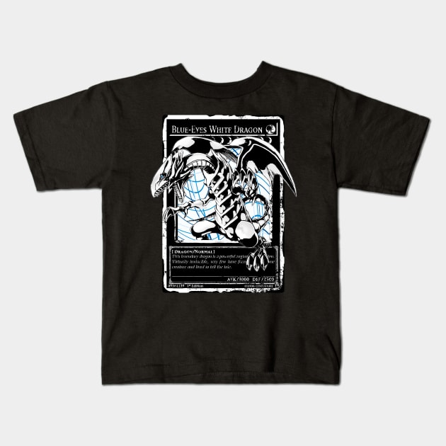 Blue Eyes White Dragon v4 Kids T-Shirt by CentuStore